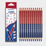 12pcs red & blue jumbo bi-color pencil